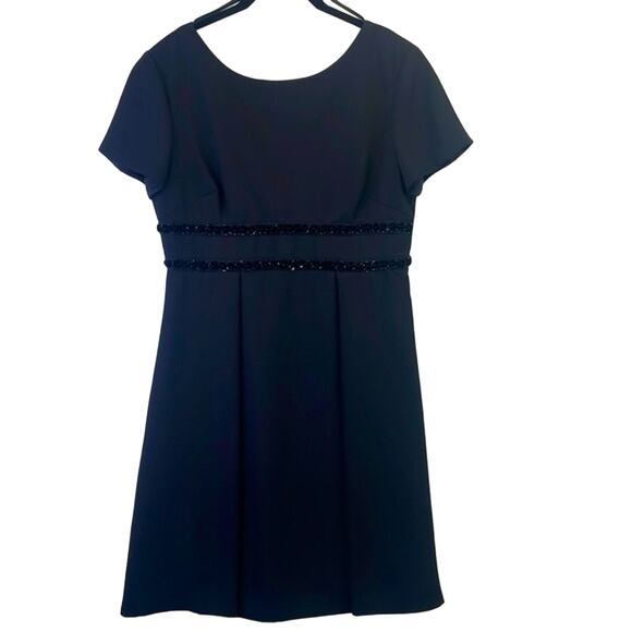 Liz Claiborne Night Classic Romantic Low Back MIDI High Waist Black Dress 10 - Picture 4 of 16